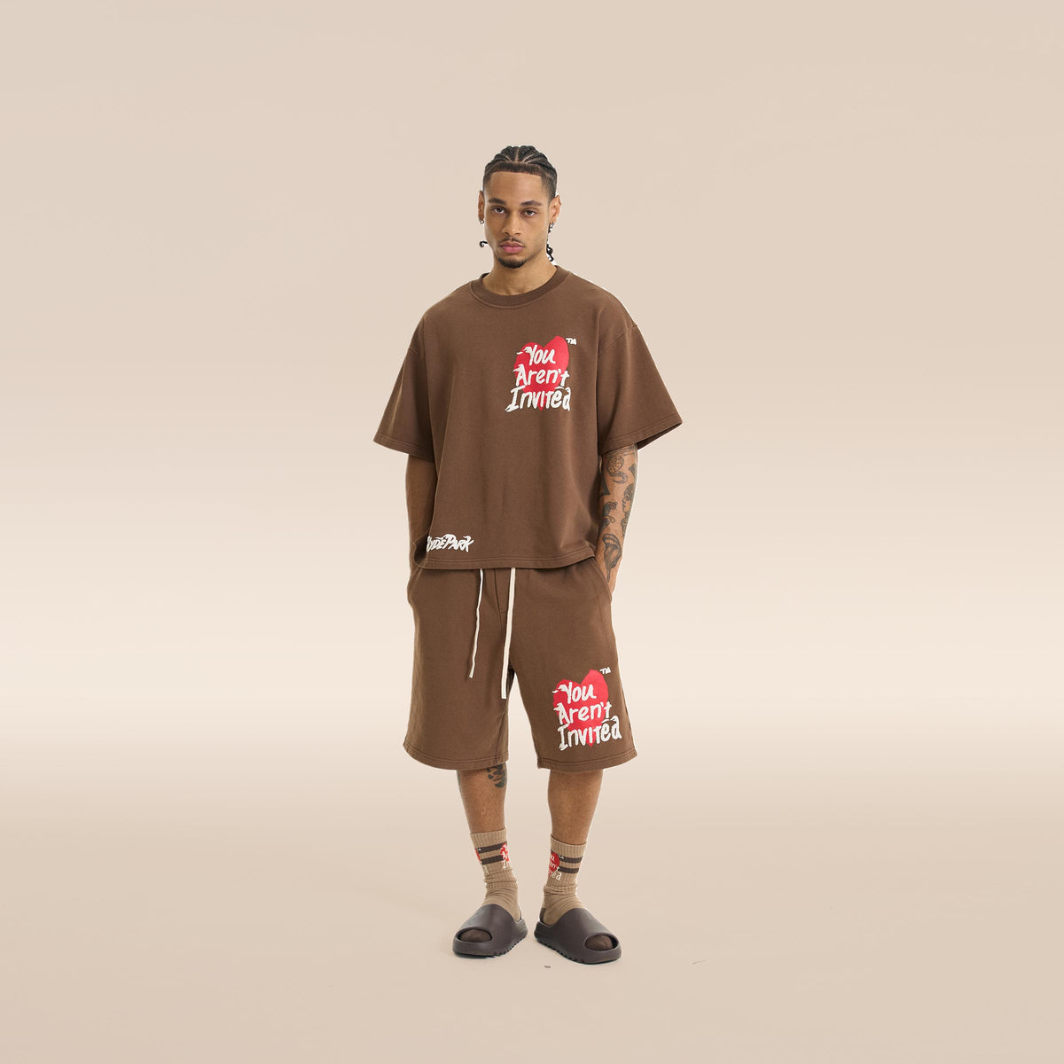 Throw Back YAI Shorts - Brown