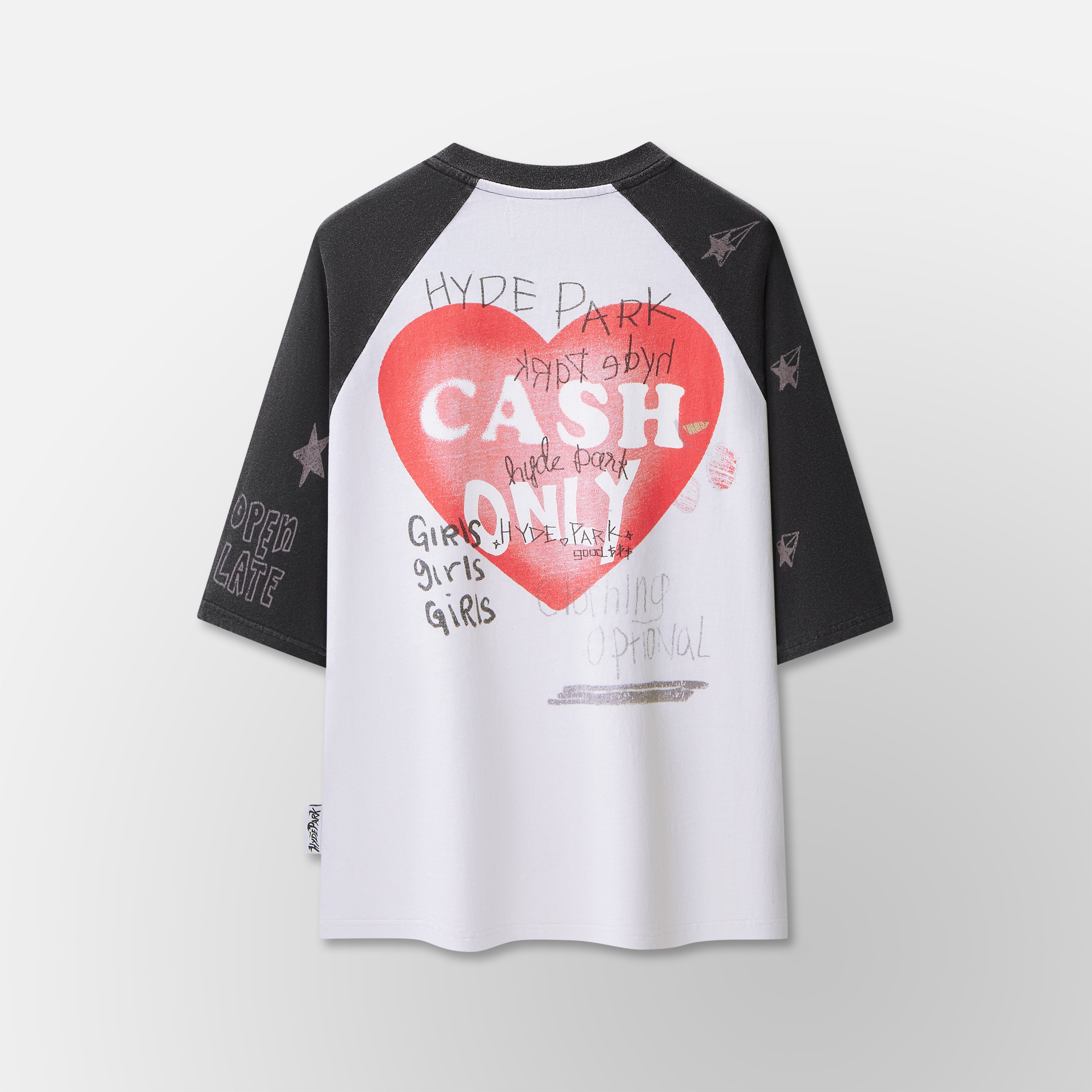 I Heart Cash Raglan - Black