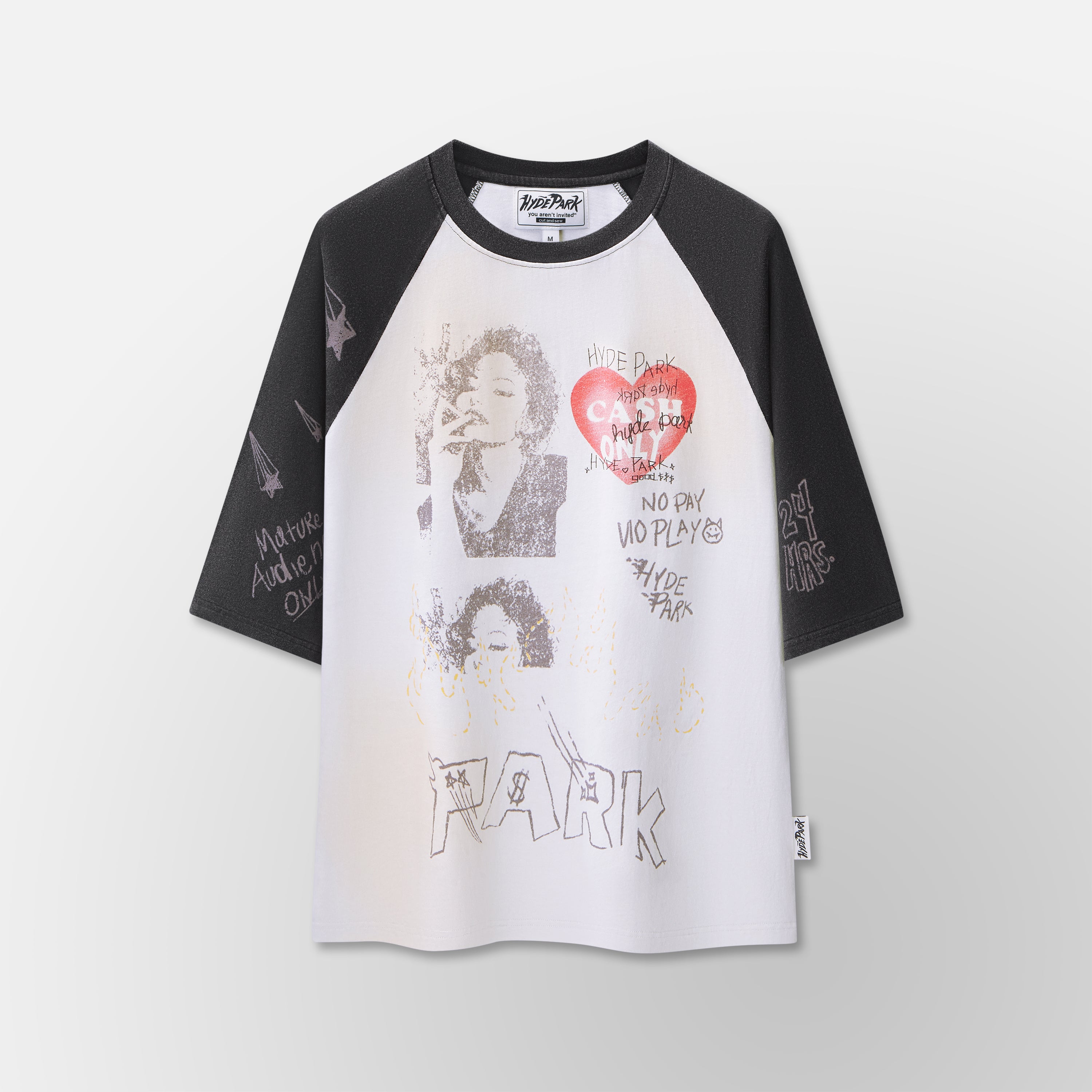 I Heart Cash Raglan - Black
