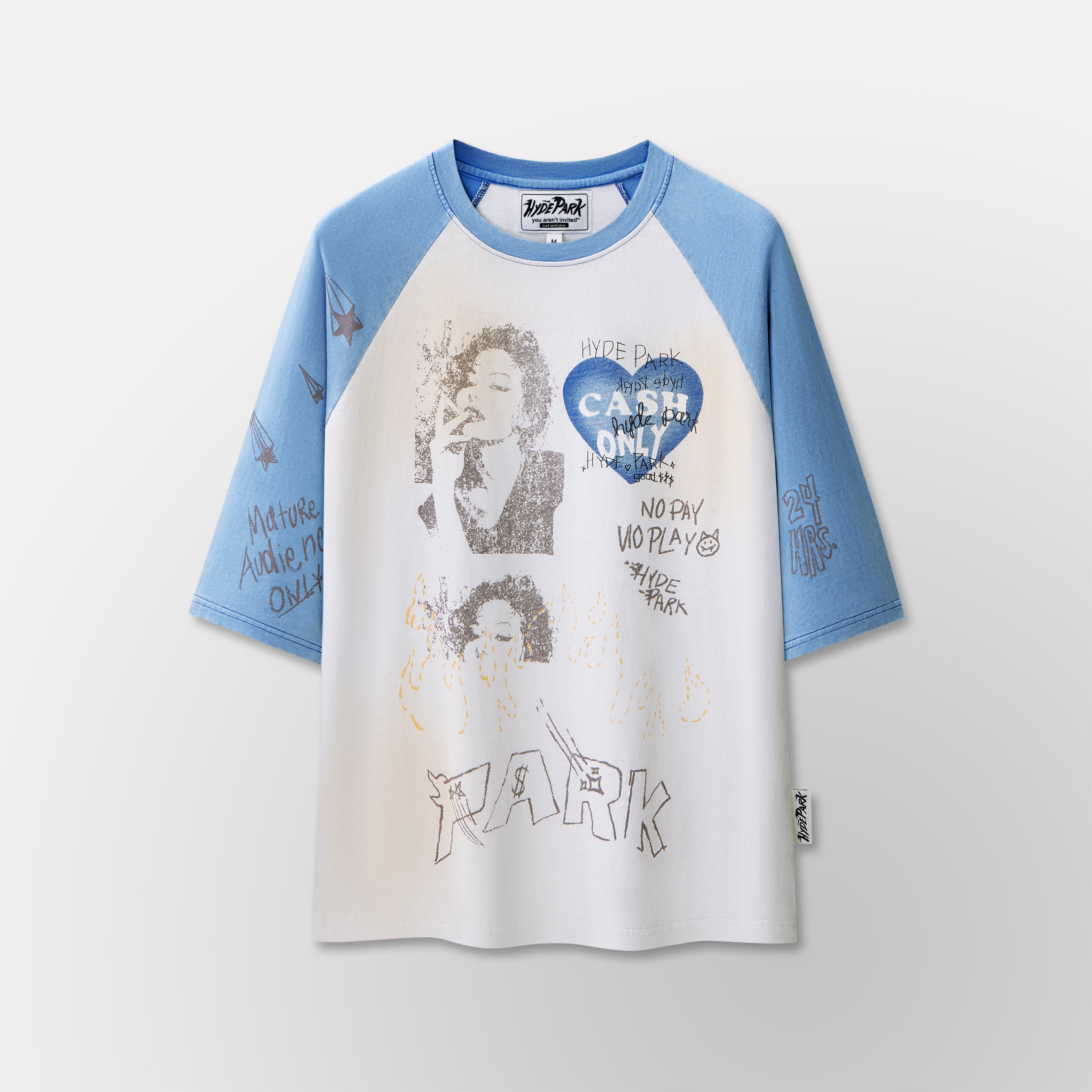 I Heart Cash Raglan- Blue