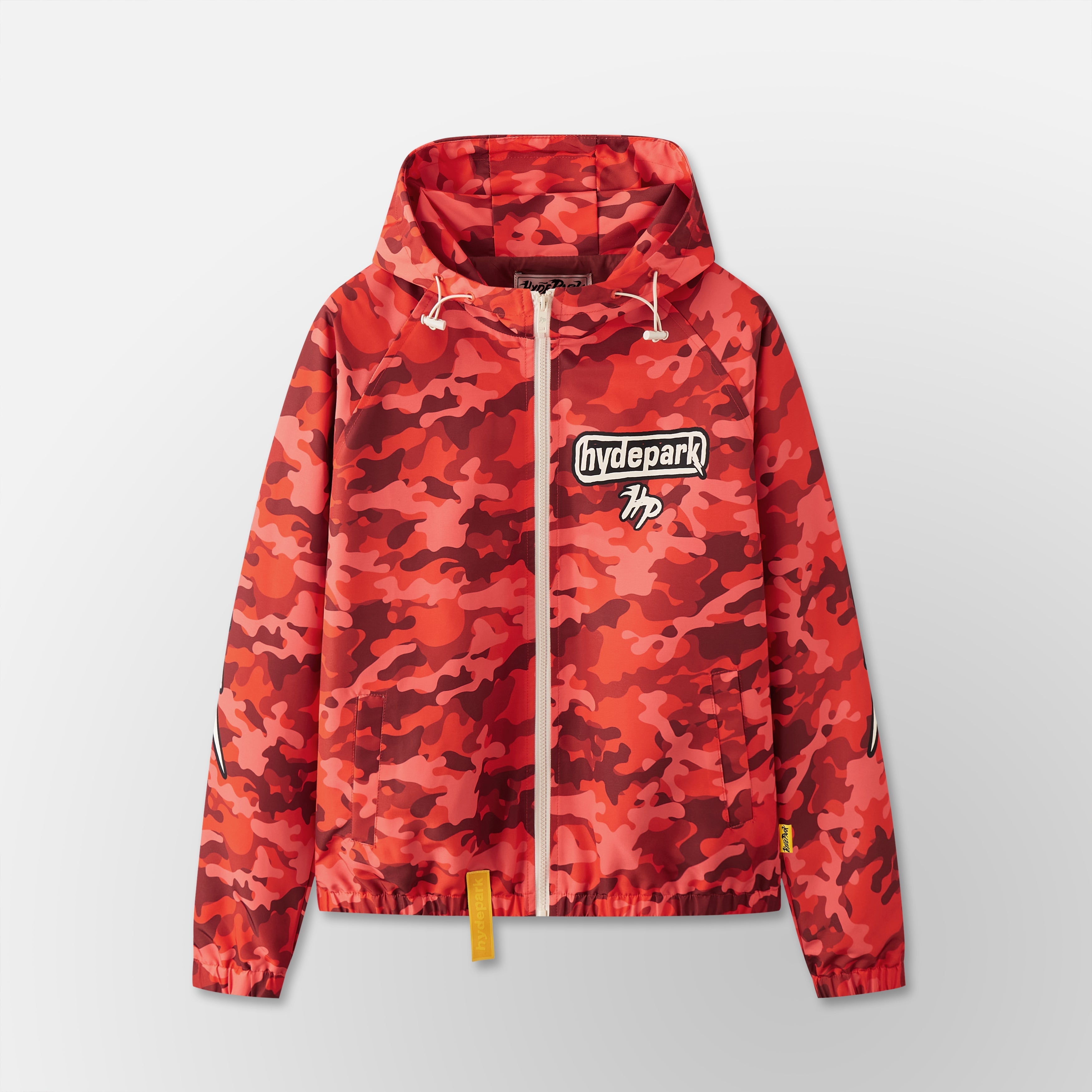 Lightning Camo Hooded Track Jacket - Red
