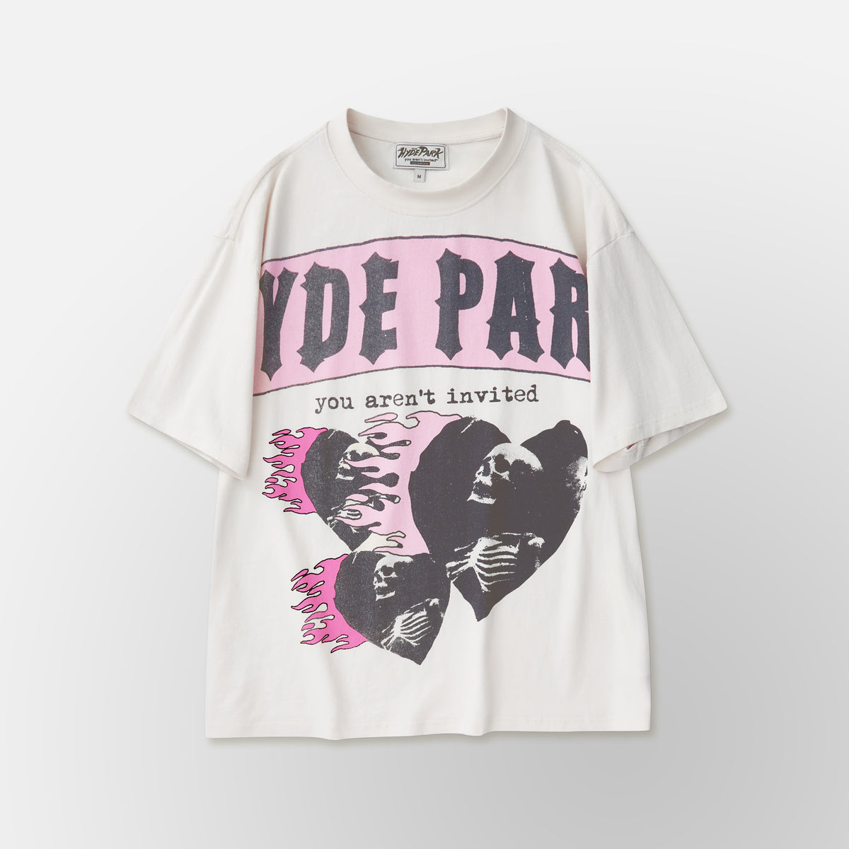 Triple heart Skull- WHT