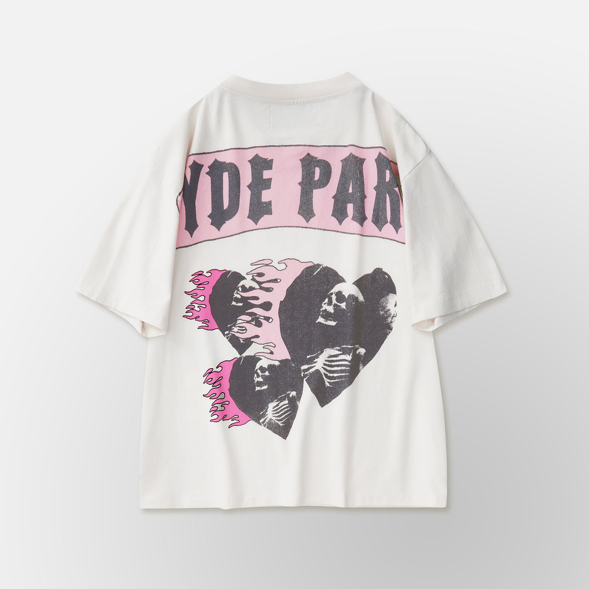 Triple heart Skull- WHT