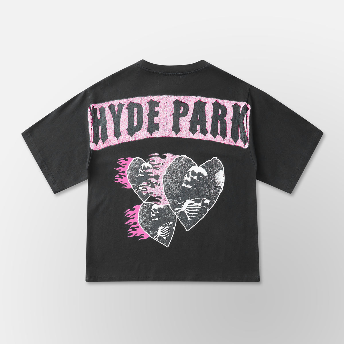 Triple heart Skull- BLK