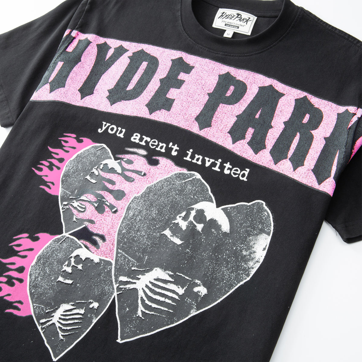 Triple heart Skull- BLK
