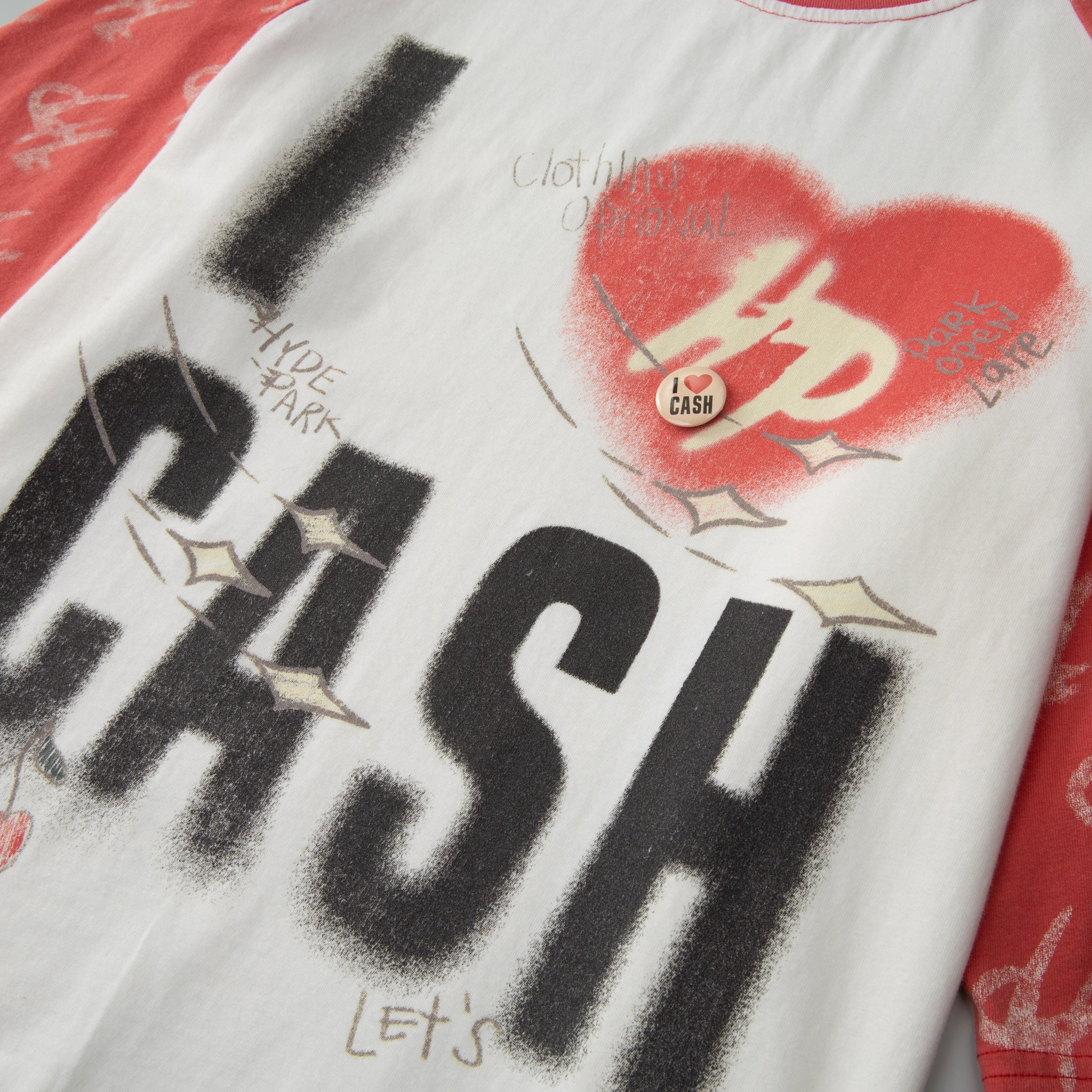 I Heart Cash Raglan- Red