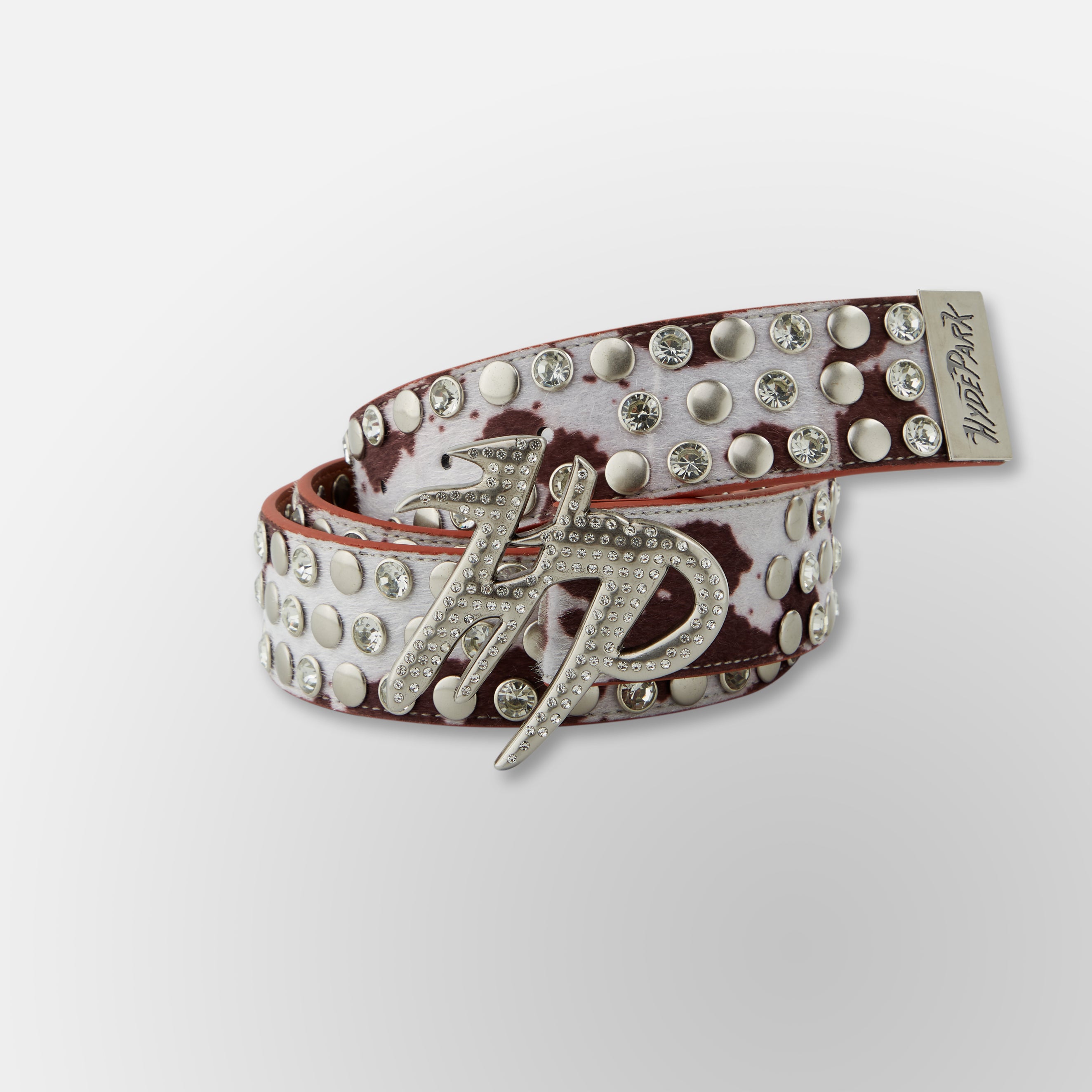 Cow Print HP Belt - Cream Brown