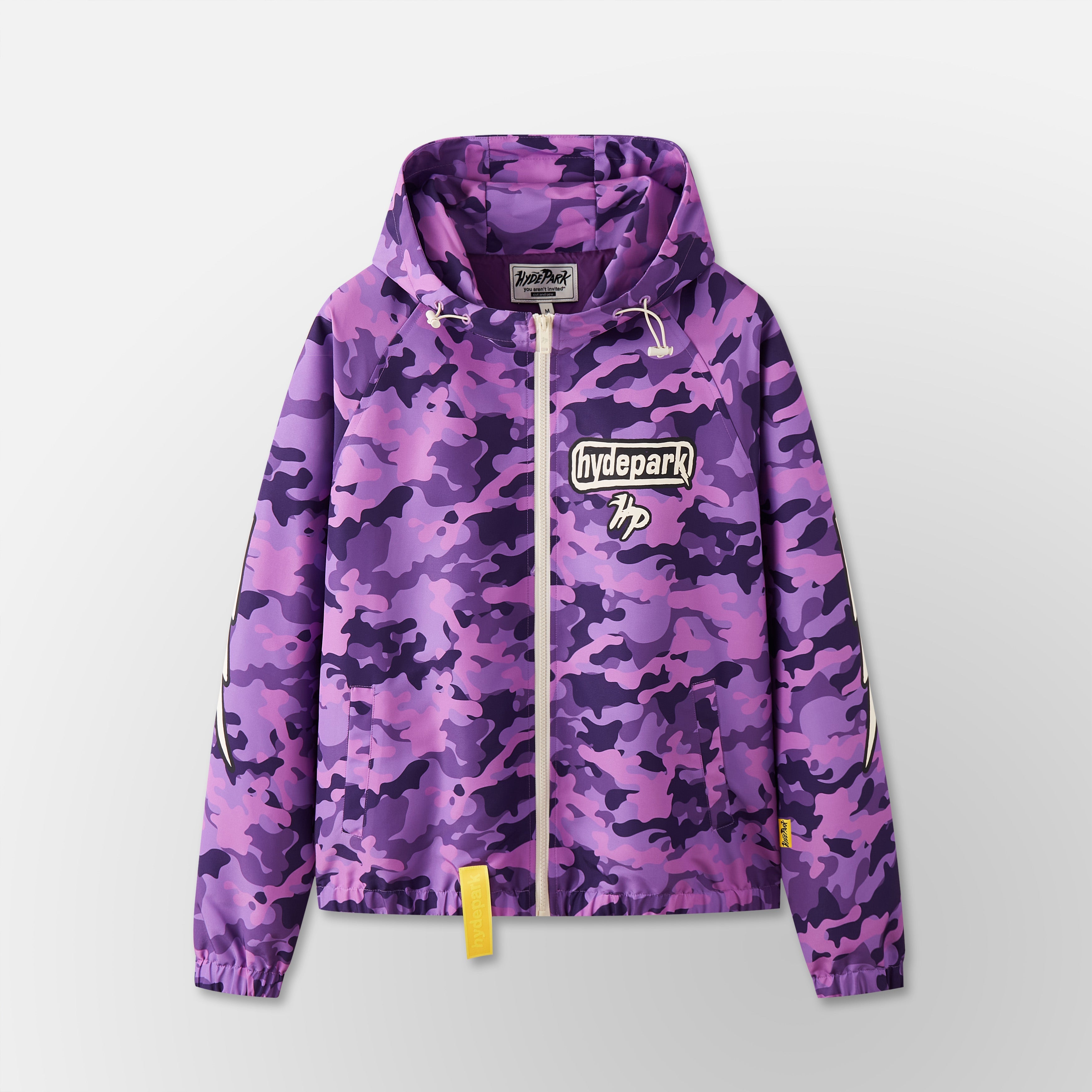 Lightning Camo Hooded Track Jacket - Purple