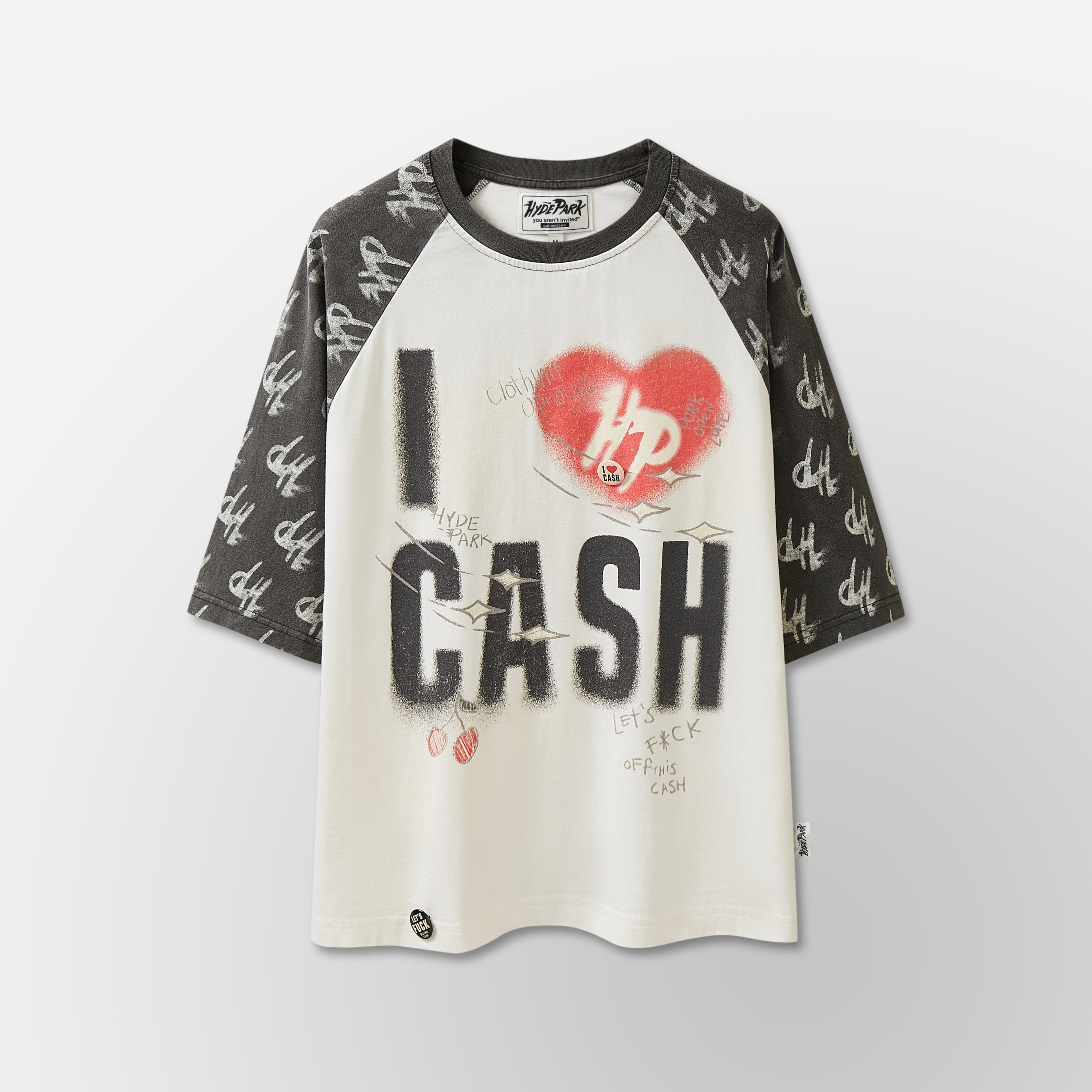 I Heart Cash Raglan- BLK