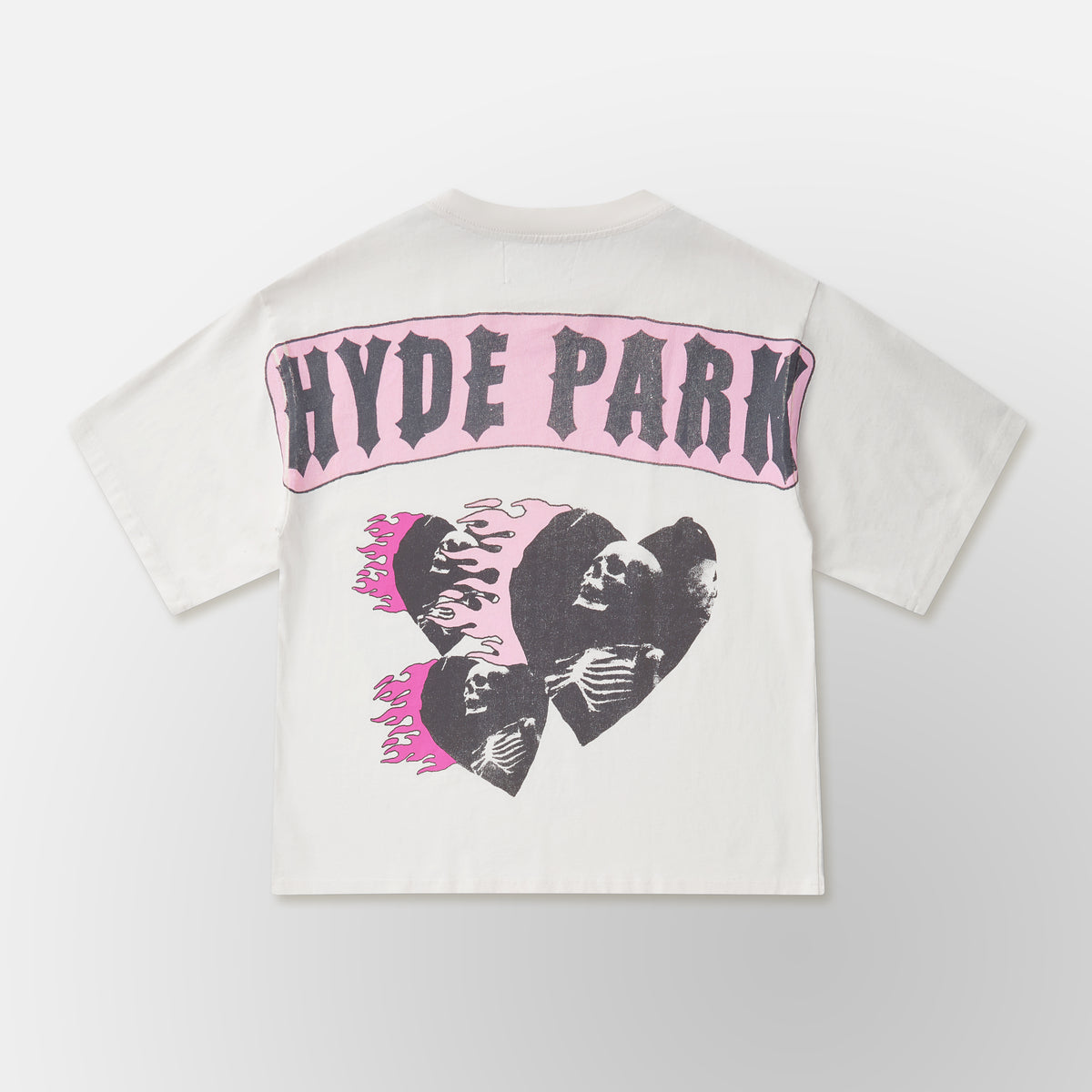 Triple heart Skull- WHT