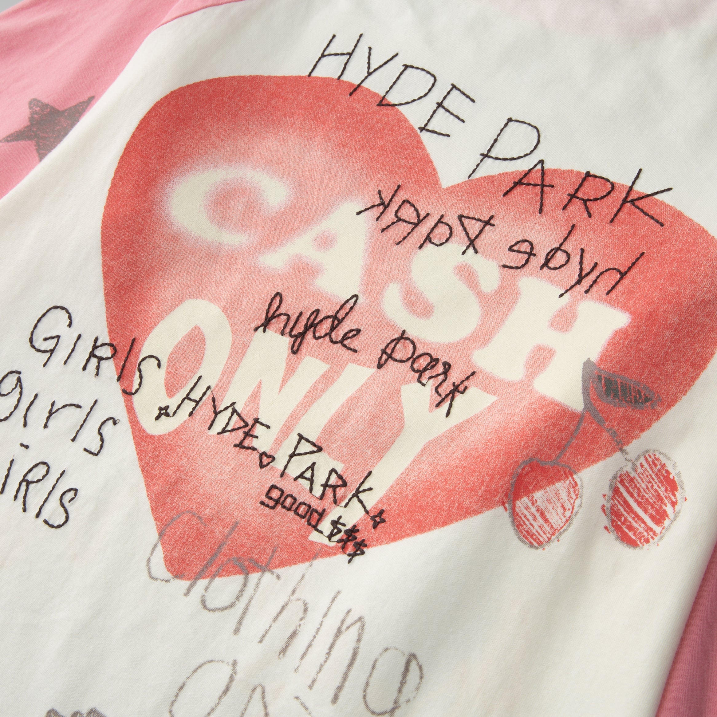 I Heart Cash Raglan- Pink